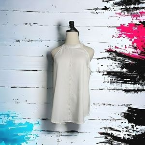 Anthropologie Cloth & Stone Halter Neck Eyelet Detail Tencell Sleeveless Top S